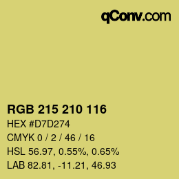 カラーコード: RGB 215 210 116 | qconv.com