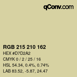 Color code: RGB 215 210 162 | qconv.com