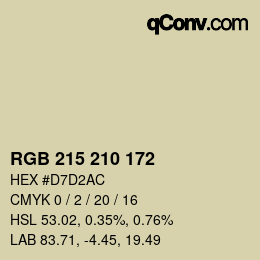 Color code: RGB 215 210 172 | qconv.com