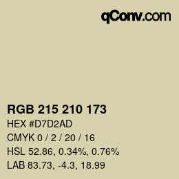 Color code: RGB 215 210 173 | qconv.com