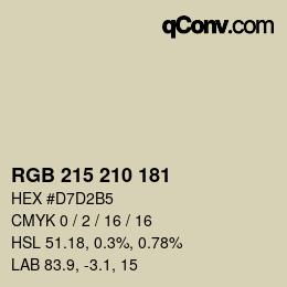 Color code: RGB 215 210 181 | qconv.com