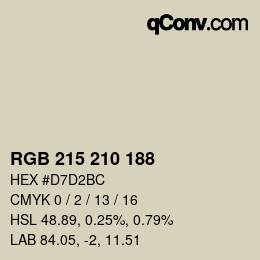 Color code: RGB 215 210 188 | qconv.com
