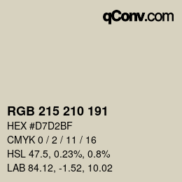 Color code: RGB 215 210 191 | qconv.com