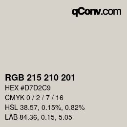 Color code: RGB 215 210 201 | qconv.com