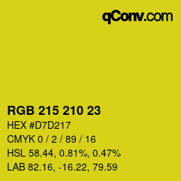 カラーコード: RGB 215 210 23 | qconv.com