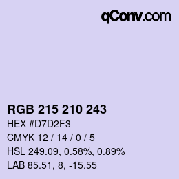 Color code: RGB 215 210 243 | qconv.com