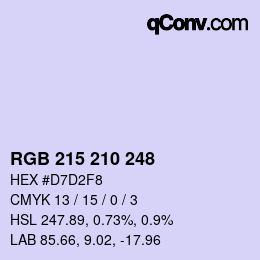 Color code: RGB 215 210 248 | qconv.com