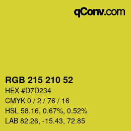 Color code: RGB 215 210 52 | qconv.com