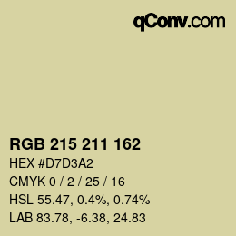 Color code: RGB 215 211 162 | qconv.com