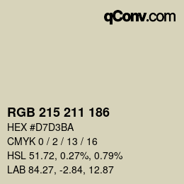 Color code: RGB 215 211 186 | qconv.com