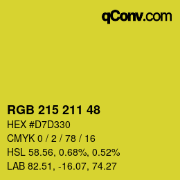 カラーコード: RGB 215 211 48 | qconv.com