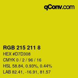 Color code: RGB 215 211 8 | qconv.com