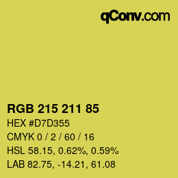 Color code: RGB 215 211 85 | qconv.com