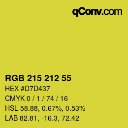 カラーコード: RGB 215 212 55 | qconv.com