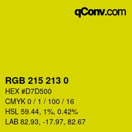 Color code: RGB 215 213 0 | qconv.com