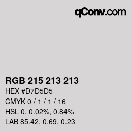 カラーコード: RGB 215 213 213 | qconv.com