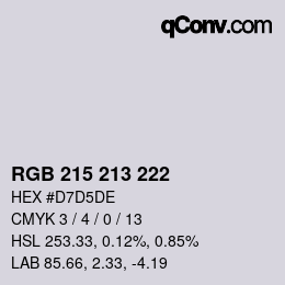 Color code: RGB 215 213 222 | qconv.com