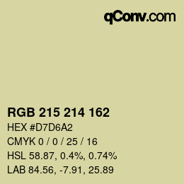 Color code: RGB 215 214 162 | qconv.com