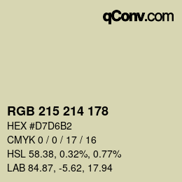 Color code: RGB 215 214 178 | qconv.com