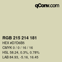 Color code: RGB 215 214 181 | qconv.com