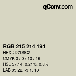カラーコード: RGB 215 214 194 | qconv.com