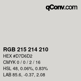Code couleur: RGB 215 214 210 | qconv.com