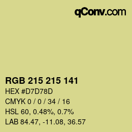 Color code: RGB 215 215 141 | qconv.com