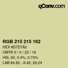 Color code: RGB 215 215 162 | qconv.com