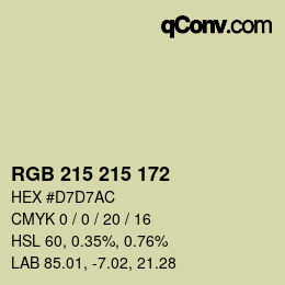Color code: RGB 215 215 172 | qconv.com