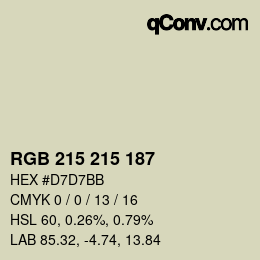 Color code: RGB 215 215 187 | qconv.com