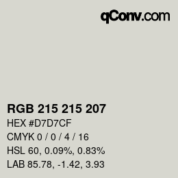 Color code: RGB 215 215 207 | qconv.com