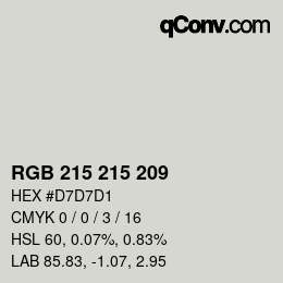 Color code: RGB 215 215 209 | qconv.com