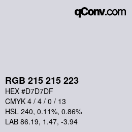 Color code: RGB 215 215 223 | qconv.com