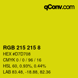 カラーコード: RGB 215 215 8 | qconv.com