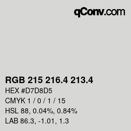 カラーコード: RGB 215 216.4 213.4 | qconv.com