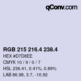 カラーコード: RGB 215 216.4 238.4 | qconv.com