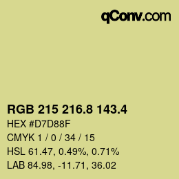 カラーコード: RGB 215 216.8 143.4 | qconv.com