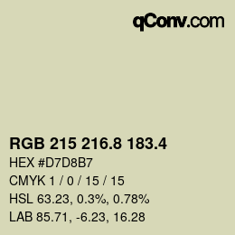 カラーコード: RGB 215 216.8 183.4 | qconv.com