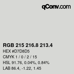 カラーコード: RGB 215 216.8 213.4 | qconv.com