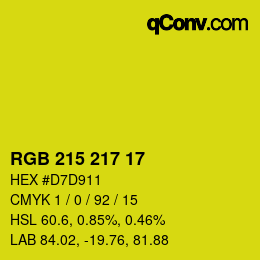 Color code: RGB 215 217 17 | qconv.com