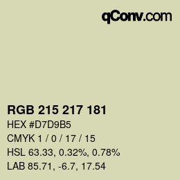 Code couleur: RGB 215 217 181 | qconv.com