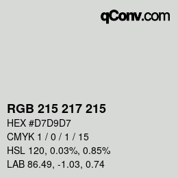 Color code: RGB 215 217 215 | qconv.com