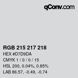 Color code: RGB 215 217 218 | qconv.com