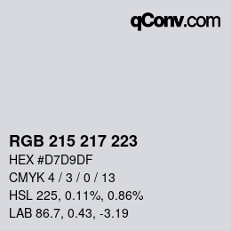 Color code: RGB 215 217 223 | qconv.com