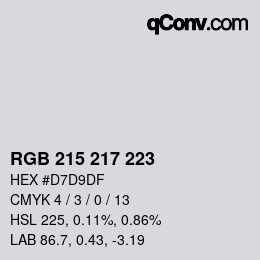 颜色代码: RGB 215 217 223 | qconv.com