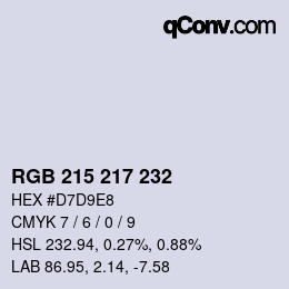 カラーコード: RGB 215 217 232 | qconv.com