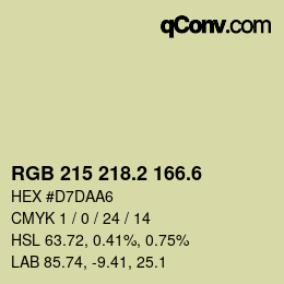 カラーコード: RGB 215 218.2 166.6 | qconv.com