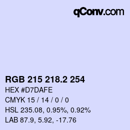 カラーコード: RGB 215 218.2 254 | qconv.com
