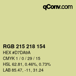颜色代码: RGB 215 218 154 | qconv.com