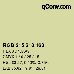 Color code: RGB 215 218 163 | qconv.com